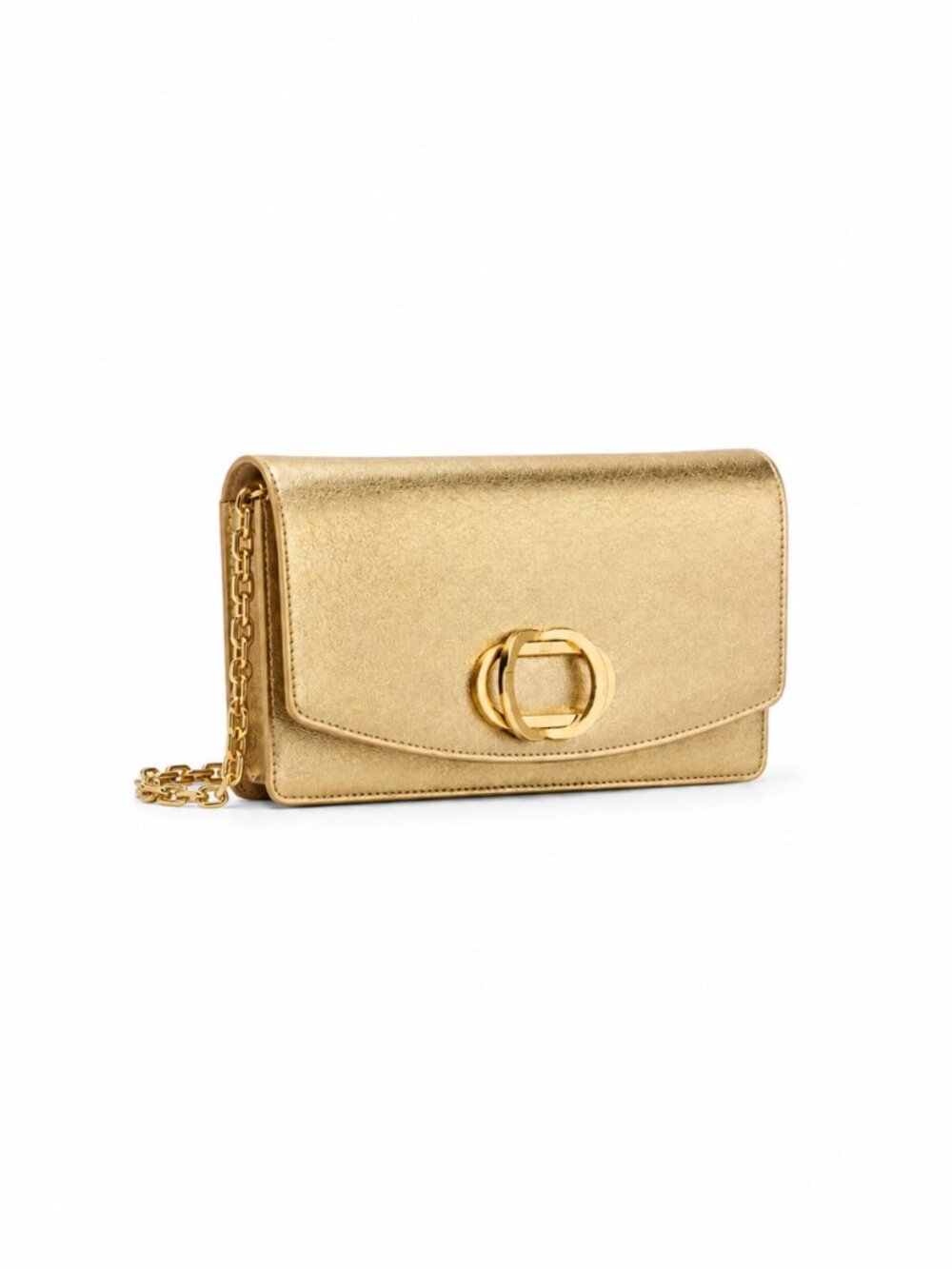 Stuart Weitzman The Emelie Brillante Crossbody Bag Gold Metallic Leather